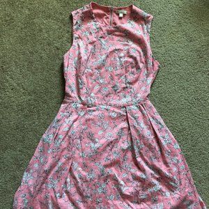 Gap high neck pink floral sun dress fit and flare